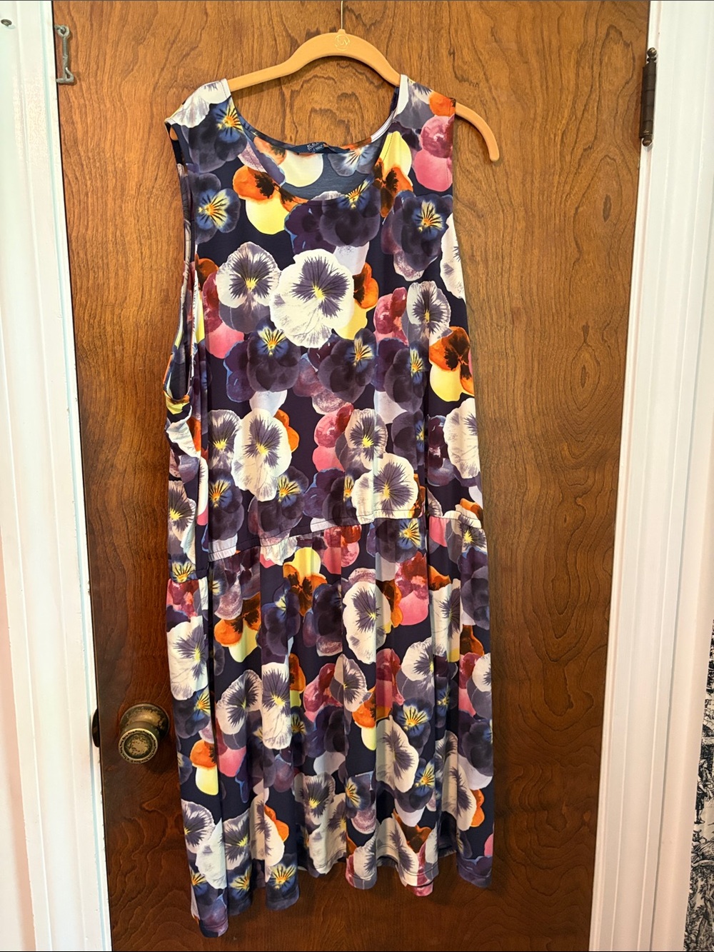 Floral Sleeveless Women's Dress - Navy Multi